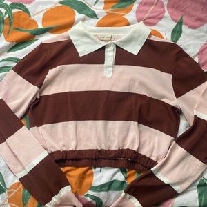 Pacsun Pink and Brown Collared Top 💖🦥